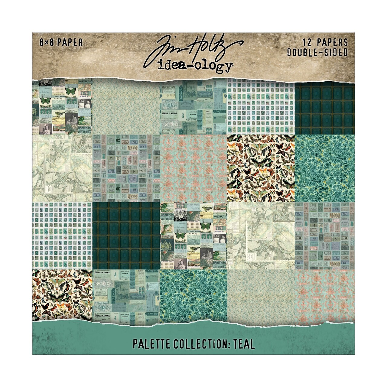 Idea-ology Double-Sided Cardstock 8"X8" 12/Pkg-Palette Collection: Teal